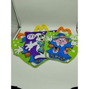 Lot Of 3 Vintage 1990 McDonald's Trick Or Treat Halloween Bags Glow In Dark
